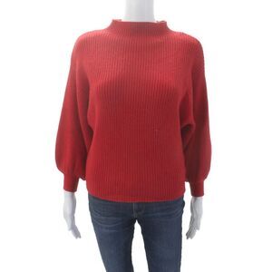 Line + Dot Womens Textured High Neck Long Sleeve Knit Sweater Red Size XS